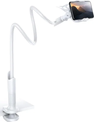 Vista 9 de Lamicall Soporte para teléfono con cuello de cisne para cama, clip de abrazadera de montaje para teléfono celular, brazo largo flexible, montaje