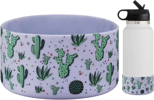 Vista 9 de WK IEASON Funda protectora de silicón base para botella de Hydro Flask de boca ancha/boca estándar, protector de fondo de silicón antideslizante