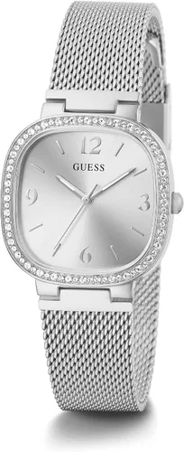 Vista 4 de GUESS US Womens Silver-Tone Mesh Analog Watch