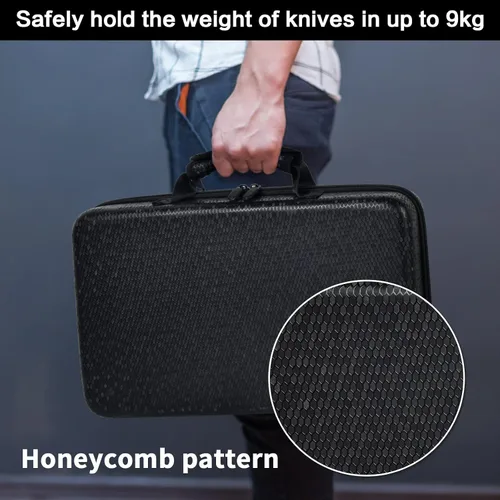 Vista 7 de Estuche de exhibición de cuchillos para más de 64 cuchillos de bolsillo, fundas plegables para cuchillos para colecciones, soporte de bolsa
