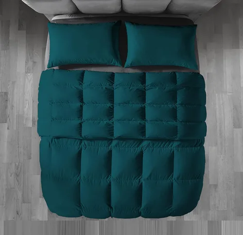 Vista 10 de PURE ECO 100% algodón egipcio con 600 hilos, 300 GSM, edredón de 3 piezas con 2 fundas de almohada para todas las estaciones, extra suave, lujoso