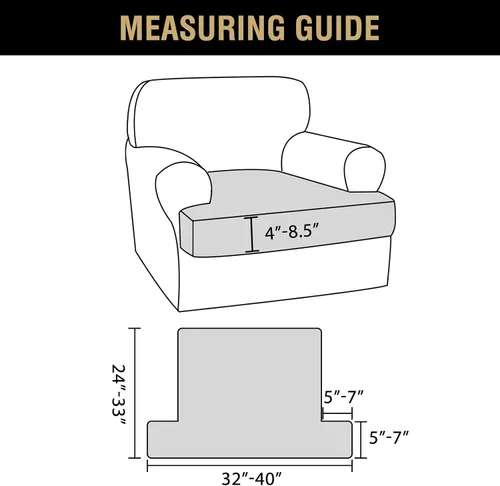 Vista 3 de H.VERSAILTEX Fundas de terciopelo elástico para silla con cojín en forma de T para sala de estar, funda de sofá, funda de asiento con cojín
