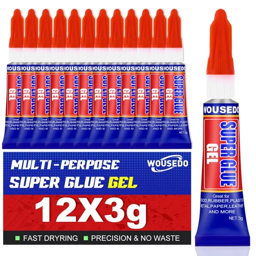 Vista 9 de 12 x 0.11 oz Super Glue líquido, pegamento de cianoacrilato multiusos