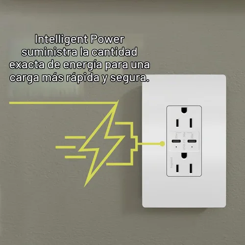 Vista 6 de Legrand Radiant R26USBPDW - Toma de corriente dúplex decoradora resistente