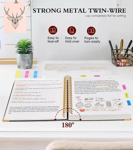 Vista 6 de Cuaderno Diario de Espiral 8.5" x 11", 300 Páginas de Tapa Dura con Forro de Cuero para Mujeres y Hombres, Cuadernos A4 Grandes con Rayas