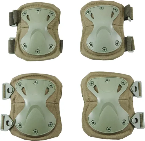 Vista 2 de Lancer Tactical Juego de almohadillas protectoras de rodilla y codo para aire libre Airsoft CS Paintball Game Ciclismo Seguridad Skateboarding Gear