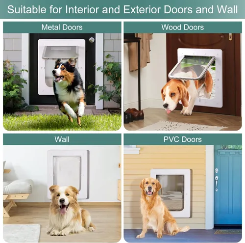 Vista 3 de Puerta grande para perro, puertas resistentes a la intemperie para perros de tamaño pequeño a XXXL u otras mascotas, mejorada y gruesa