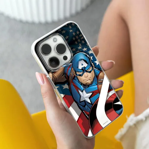 Vista 5 de ERT GROUP Funda de teléfono móvil para Apple Iphone 14 PRO MAX original y oficial con licencia Marvel patrón Capitán América 004 adaptado de manera
