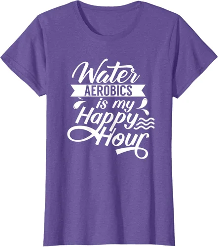 Vista 21 de Water Aerobics Is My Happy Hour Hobby Instructor Aqua Camiseta Negro