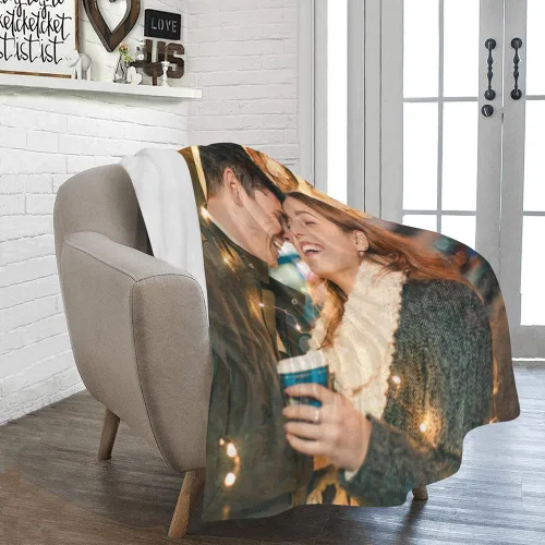 Vista 4 de HUGLAZY Manta personalizada con fotos y texto, manta de franela para parejas de adultos, regalo para cumpleaños, Día del Padre, Día de la Madre, Día