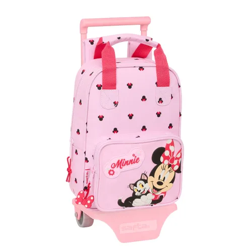Vista 2 de Mochila Escolar con Ruedas Minnie Mouse Naive Rosa 20 x 28 x 8 cm