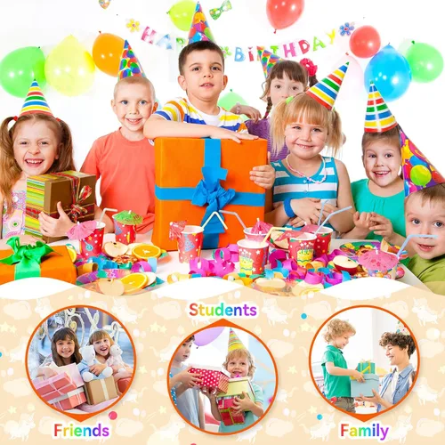 Vista 7 de Recuerdos de fiesta de unicornio para niños, bolsas de regalo, juguetes para ansiedad a granel, paquete de 32 juguetes de unicornio, rellenos