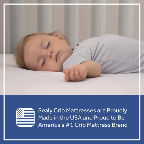 Vista 13 de Colchón de cuna Sealy Baby Flex Cool de 2 etapas transpirable con ajuste para cama de niño, funda de algodón transpirable y resistente al agua, 204