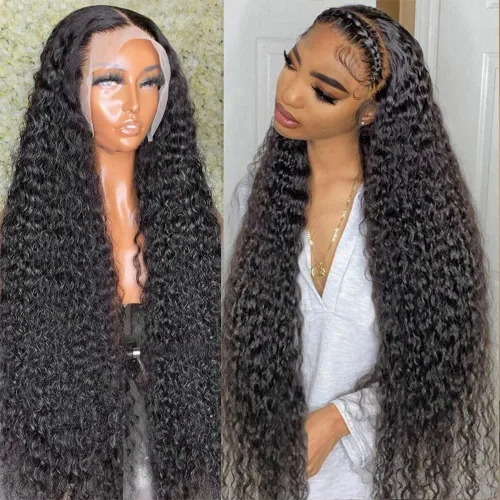 Vista 11 de ghotool Pelucas de cabello humano ondulado con encaje frontal de 13 x 6 pulgadas, densidad 200, pelucas de cabello humano HD transparente de 13 x 6