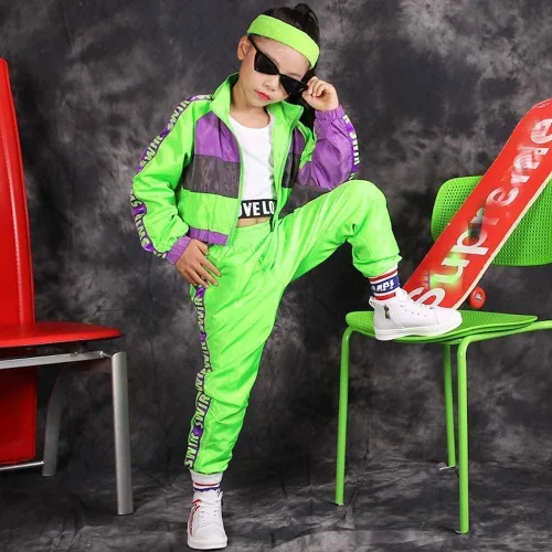 Vista 3 de Conjunto de ropa de baile para niñas disfraz moderno de equipo de jazz de hip hop conjuntos de ropa de baile para niñas