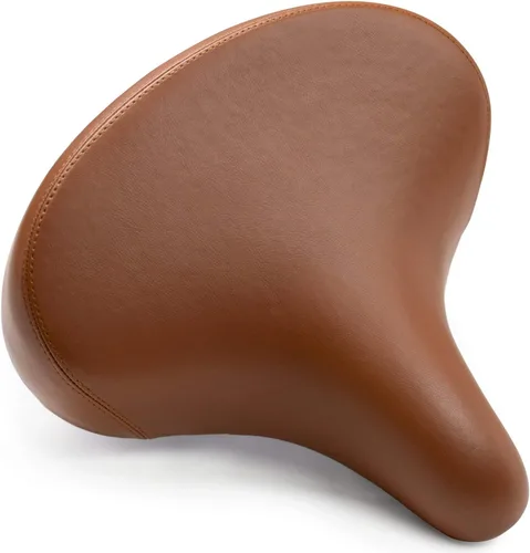 Vista 9 de Bikeroo Wide Cruiser Saddle - Comfort Seat Fits Indoor & Outdoor Bicycles - Steel Spring & Elastomer Suspension - Memory Foam