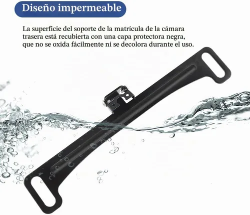 Vista 7 de Cámara de respaldo universal para placa de matrícula, kit de montaje para cámara de visión trasera en el salpicadero, soporte para cámara de placa