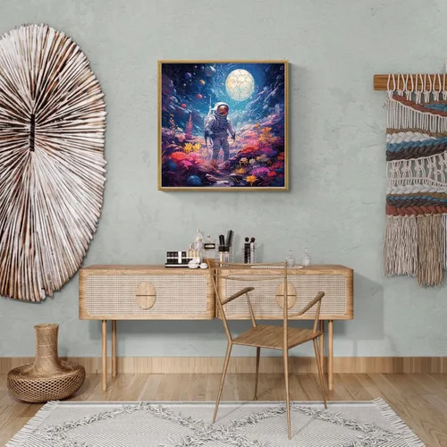 Vista 4 de Rompecabezas de madera para adultos, rompecabezas de astronauta, formas de rompecabezas de universo y caja de rompecabezas de madera, regalo