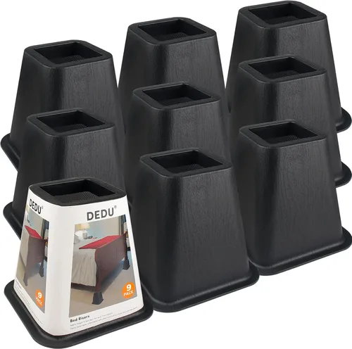 Vista 10 de DEDU Elevadores de cama de 3 pulgadas, resistentes, paquete de 9 elevadores de muebles para sofás de gran tamaño, elevadores de sofá con almohadilla