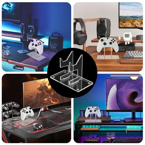 Vista 7 de AHANDMAKER Soporte universal para control de juegos, acrílico transparente, soporte de escritorio desmontable para gamepad para exhibición