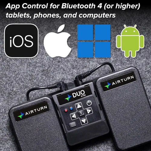 Vista 7 de AirTurn DUO500 - Pedal silencioso Bluetooth para voltear páginas, teleprompter, transmisión en vivo y control de aplicaciones