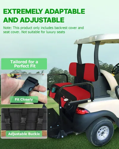 Vista 7 de SCITOO Funda de asiento para carrito de golf EZGO TXT, funda de asiento suave y cómoda, fácil de instalar