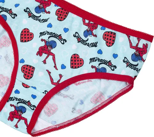 Vista 2 de Miraculous Girls' 100% Combed Cotton Ladybug Underwear in Sizes 4, 6 and 8
