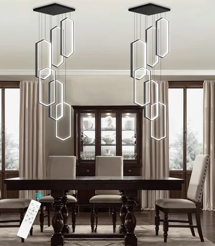 Vista 30 de Lámpara colgante regulable de 3 anillos para ajustar mini lámpara LED de techo para cocina, isla, comedor, sala de estar, dormitorio, dorado