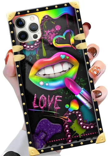 Vista 36 de Funda compatible con iPhone X/Xs, TPU suave de lujo y parte trasera de policarbonato duro para niñas y mujeres, funda protectora a prueba de golpes