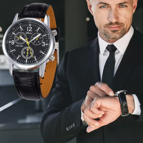 Vista 5 de Paquete de 6 relojes de cuarzo de cuero para hombre, Ginebra para niños, vestido casual, banda de pulsera, conjunto de lotes al por mayor