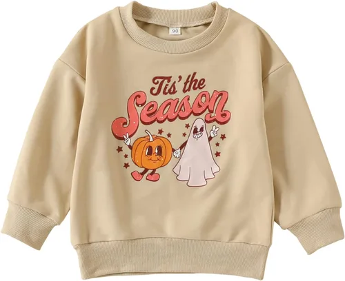 Vista 262 de Disfraz de Halloween para bebé, sudadera de calabaza con cuello redondo, suéter de manga larga, ropa de otoño