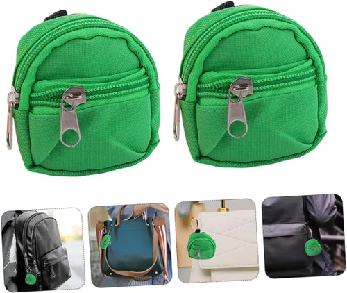 Vista 5 de 1 juego de mini mochila, monedero, llaveros con cremallera, bolsas de cambio, lindo mini bolso llavero colgante para llaves y artículos esenciales