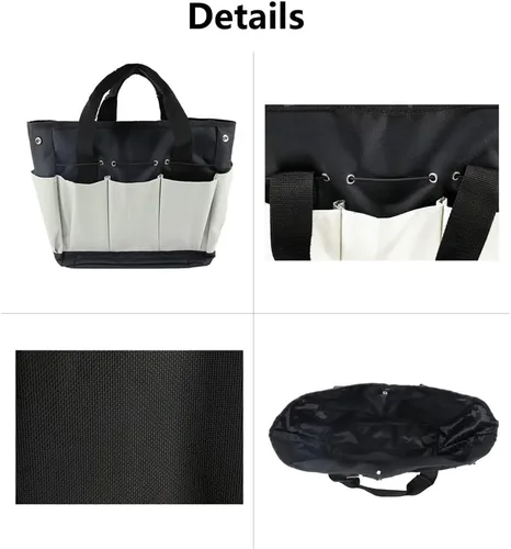 Vista 3 de SEIWEI Bolsa de jardinería Bolsa de herramientas de jardín, organizador para el hogar, kit de herramientas de jardinería, bolsa Oxford, organizador