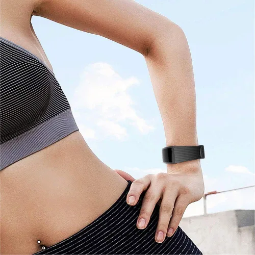 Vista 5 de Senter Correa deportiva de silicona suave de liberación rápida compatible con Gear fit2 Pro Smart Watch Negro