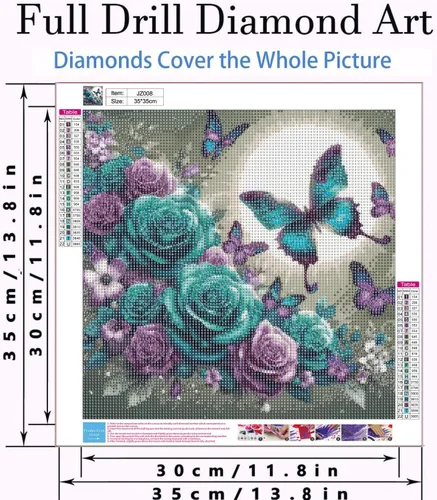 Vista 2 de Kits de pintura de diamantes, kits de arte de diamantes 5D, kits de pintura de diamantes de taladro completo para adultos, niños principiantes, kits