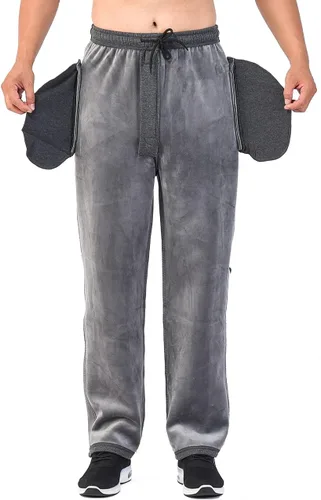 Vista 6 de Men's Front Zip Open-Bottom Sports Pants Sweatpants Trousers