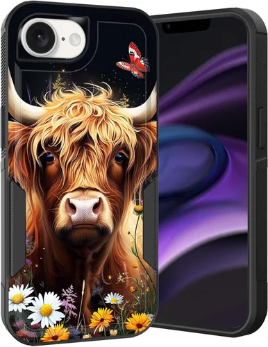 Vista 280 de Funda para iPhone Air, doble capa híbrida resistente resistente a prueba de golpes de policarbonato duro + funda protectora de silicona suave