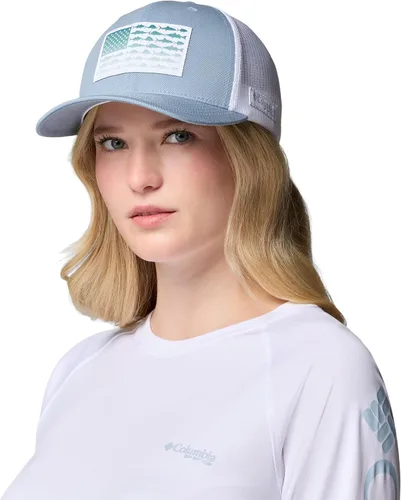 Vista 171 de Columbia Gorra de bola de malla Bandera antigua de malva/blanco/pescado