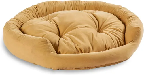 Vista 4 de Maddie Donut - Cama para perro con almohada central extraíble, color crema, pequeña (24 x 24 pulgadas)