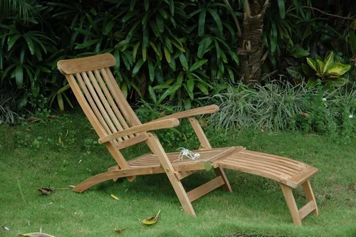 Vista 3 de Anderson Teak Teak - Juego de vapor real de 3 piezas con mesa auxiliar plegable para patio, piscina, jardín real, teca
