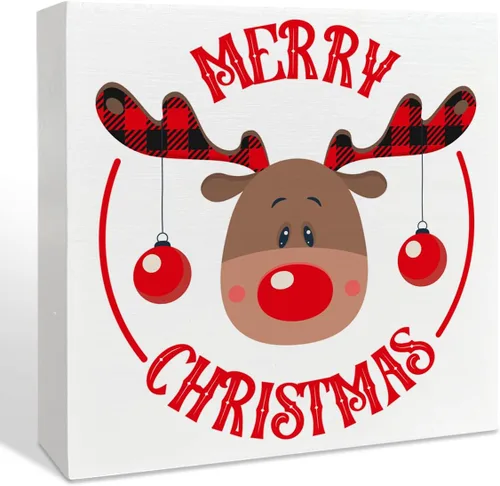 Vista 6 de Letrero de madera para mesa de trineo de Papá Noel - Los cielos en Nochebuena