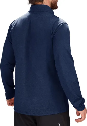 Vista 87 de MAGCOMSEN Sudadera de golf de manga larga con forro polar para hombre, con cremallera de 1/4, térmica, para correr
