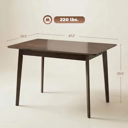 Vista 3 de HOMCOM Mesa de comedor moderna de mediados de siglo de 47 pulgadas para 4