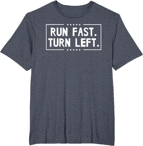 Vista 94 de Run Fast Turn Left - Camiseta para correr de pista y campo