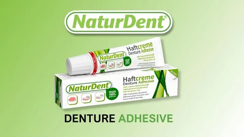 Vista 9 de NaturDent adhesivo natural fuerte para dentaduras postizas que mantiene las dentaduras más largas y más fuertes, sin zinc, sin petroquímica, sin