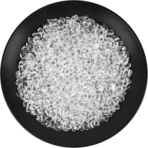 Vista 21 de Chips de cristal de amazonita natural triturado de 1.1 libras, chips de cristales curativos a granel, piedras preciosas de cristal triturado