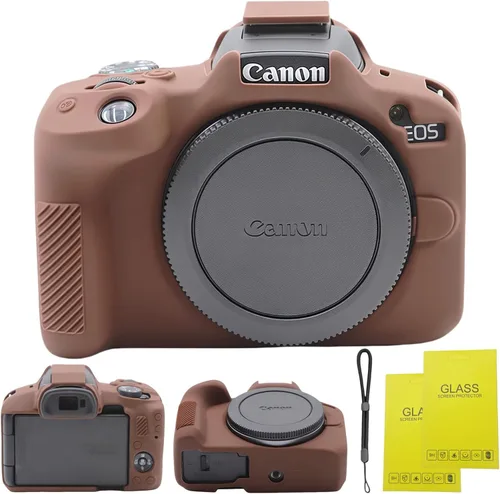 Vista 12 de Funda para EOS R50, Funda protectora de silicona suave para Canon EOS R50 EOSR50 Vlogging Camer, Incluye 2 protectores de pantalla y 1 correa