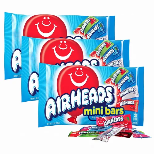 Vista 18 de Airheads Mini barras de caramelo, paquete variado de Taffy, bolsa de 80