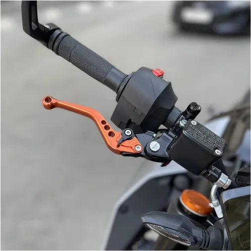 Vista 5 de DOUKI Para Yamaha FZ6 FZ 6 FAZER 2004-2010 Manijas de motocicleta Manillar CNC Aluminio Ajustable Palancas de Embrague de Freno (Color: Negro)