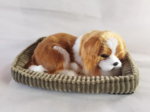Vista 4 de Cavalier King Charles Dog, realista y realista juguete interactivo para mascotas, cachorro compañero con piel sintética 100% hecha a mano